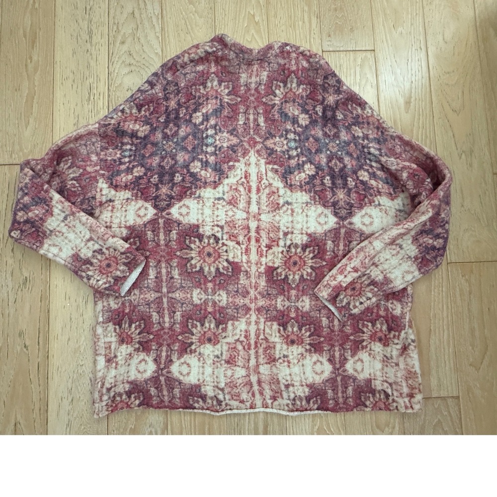 ANTHROPOLOGIE Women Wool Alpaca Floral Open Cardigan Size Extra Large Boho Cozy - Picture 8 of 8